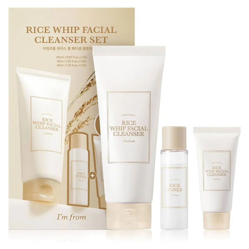 I’m From – Rice Whip Facial Cleanser Set – 1 set (3 items)